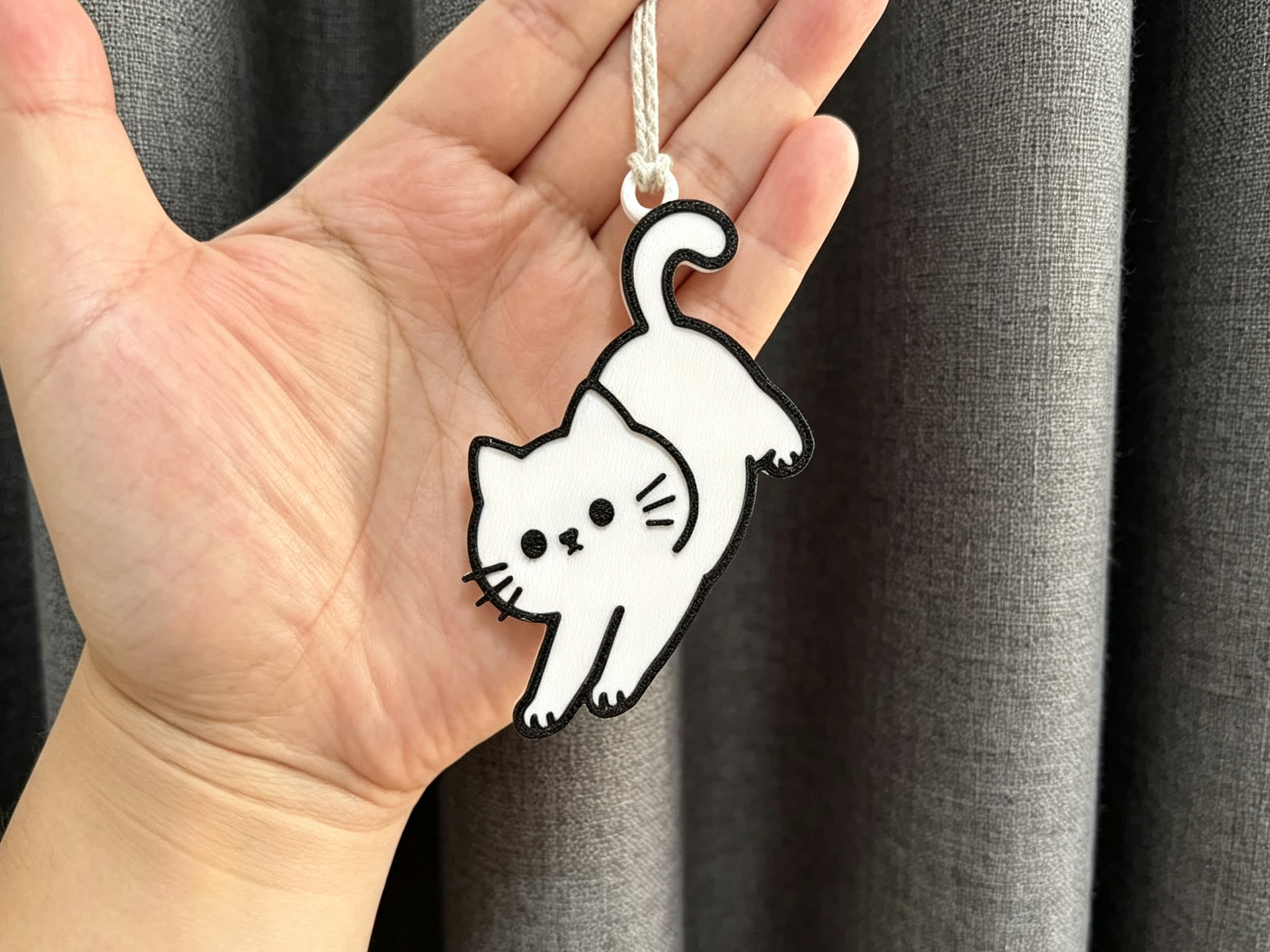 伸懒腰的小猫-挂件-钥匙扣