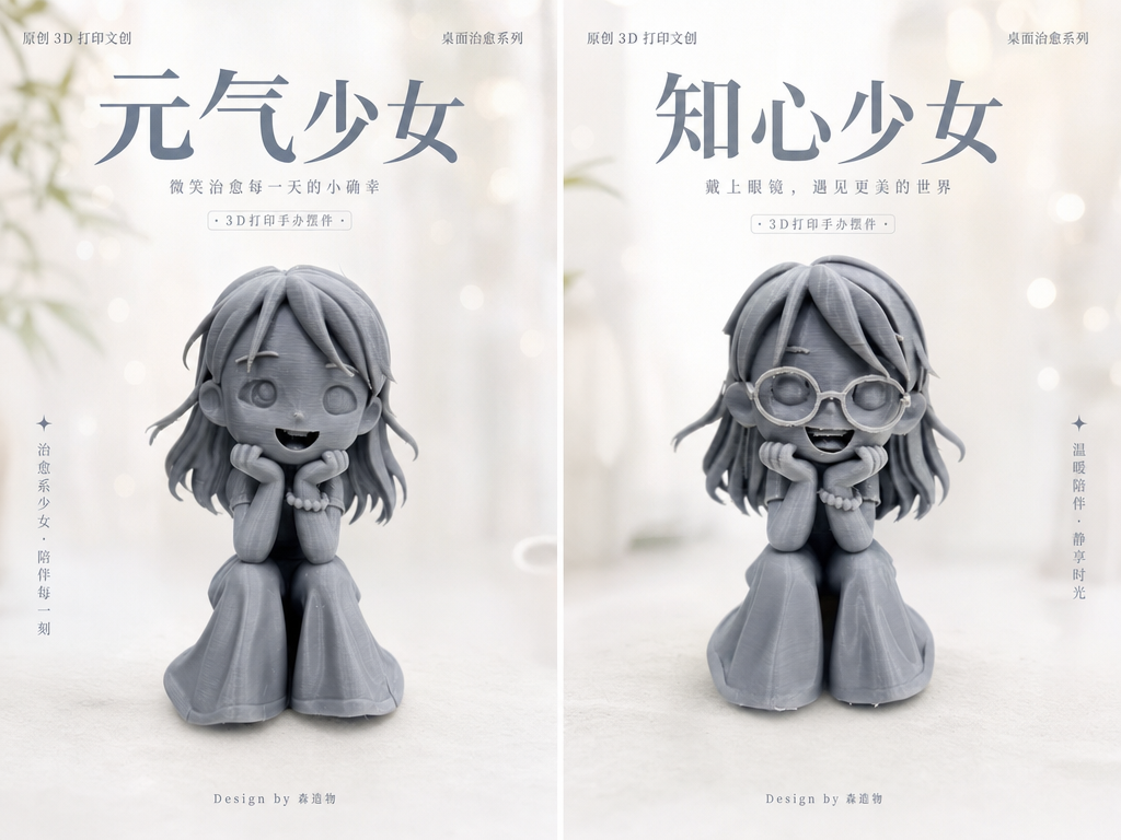 蹲着的元气少女