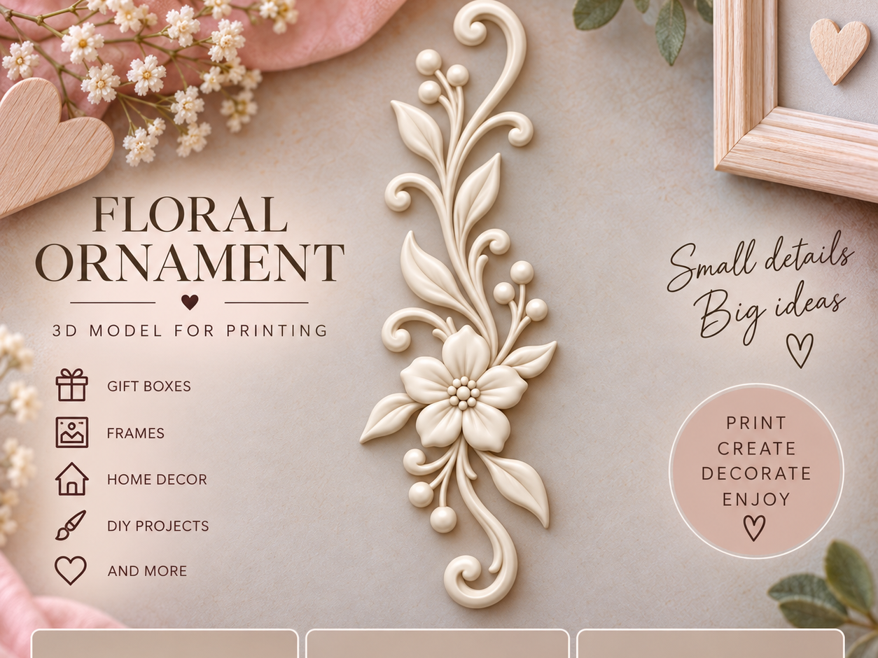 Floral Vertical Decorative Ornament