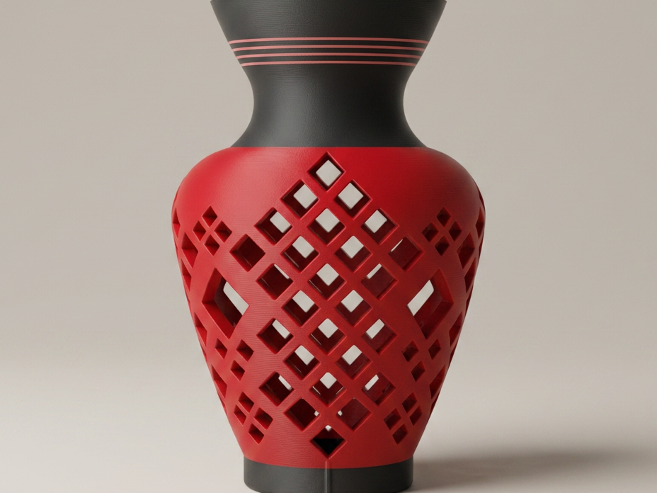 Diamond Lattice Accent Vase