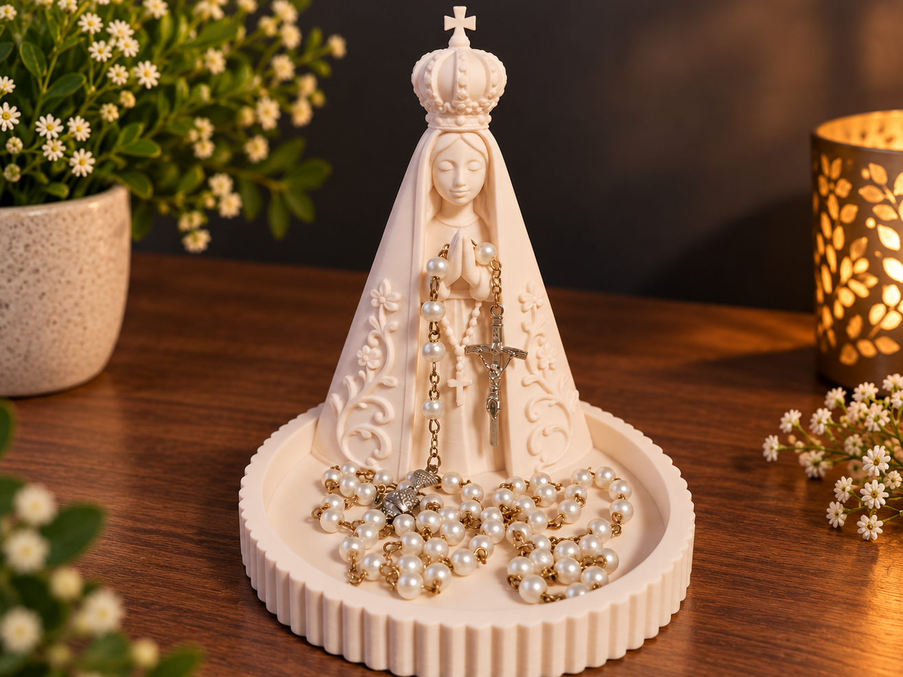 Our Lady of Aparecida Rosary Holder Tray