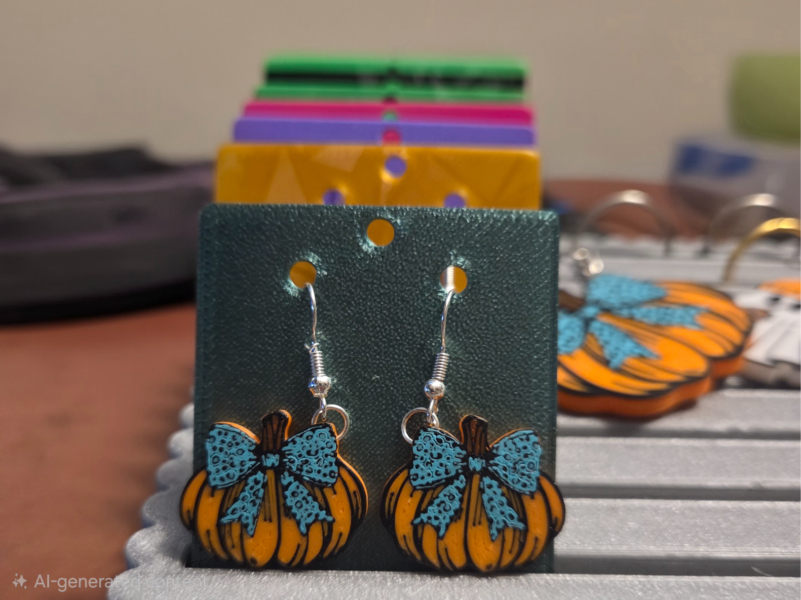 Pumpkin Prowl – Leopard Bow Earrings & Keychain