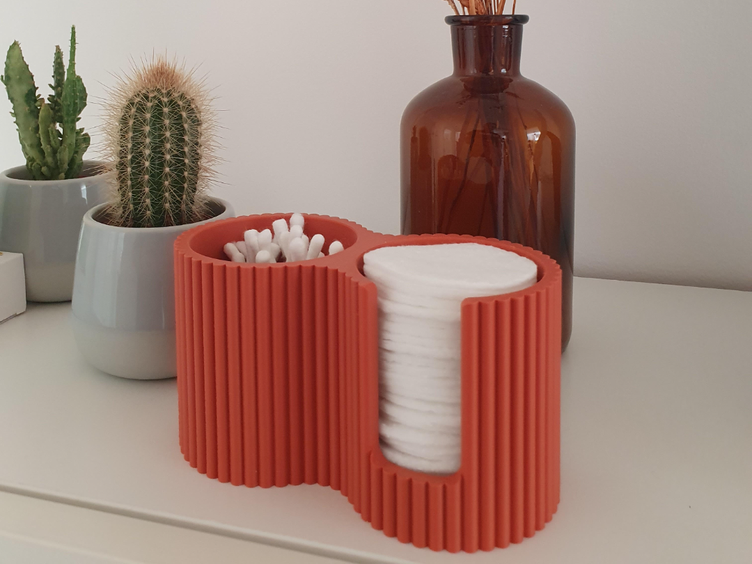 Wavy Bath Organizer for Cotton Pads
