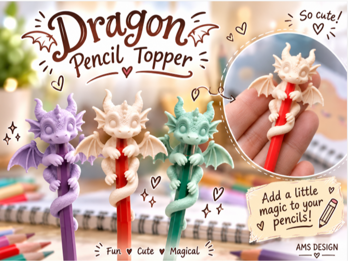 Cute Dragon Pencil Topper