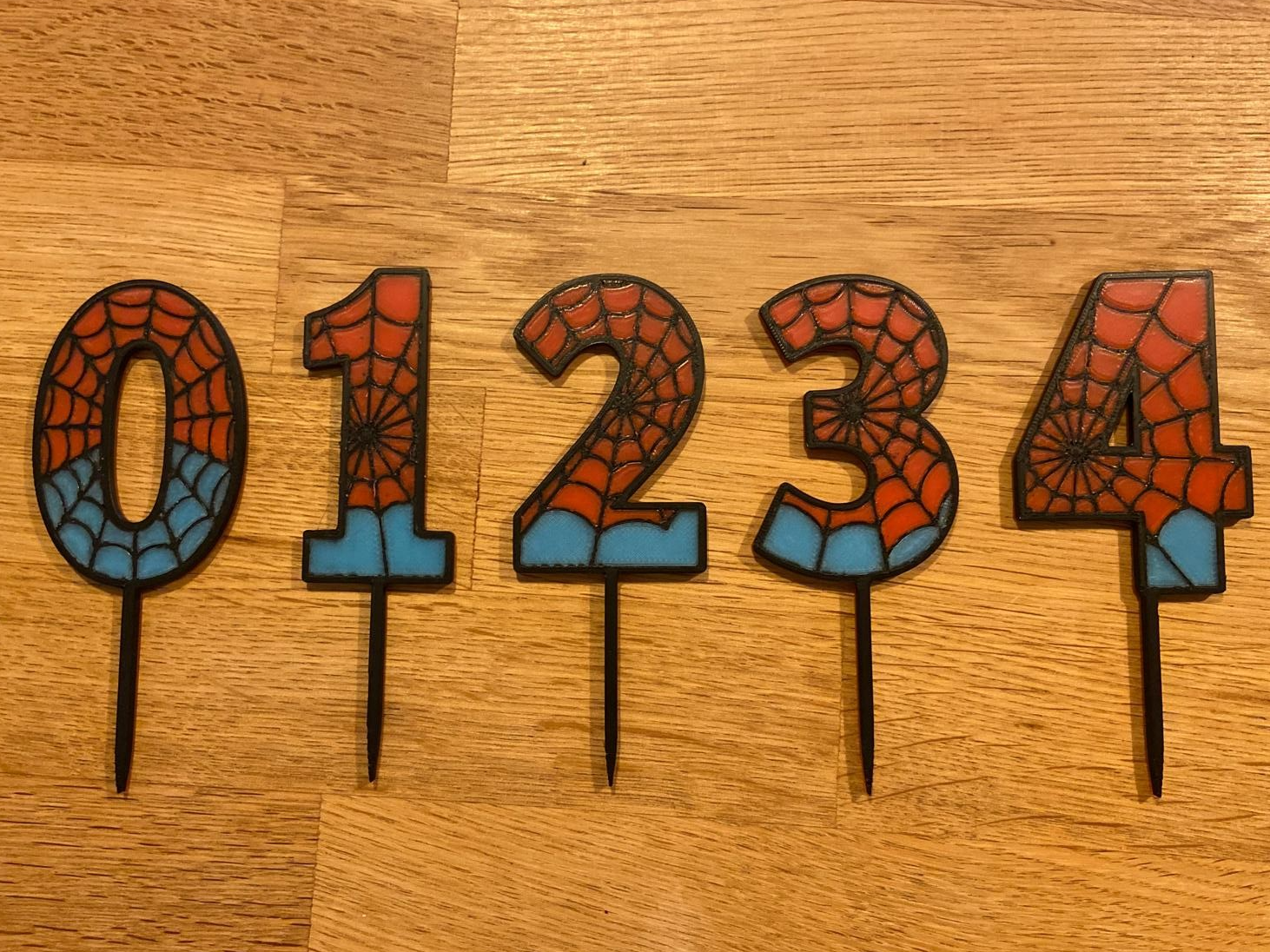 SpiderMan Zahlen Cake Topper 0–9 Tortenstecker Set