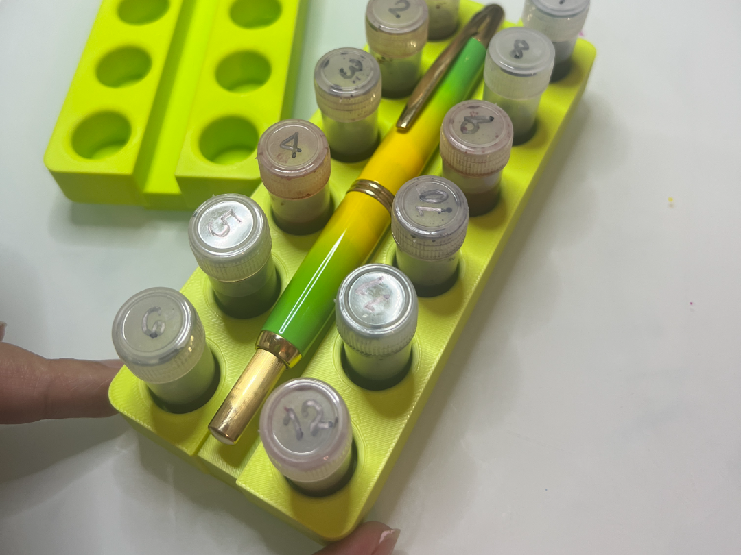 12 vial ink sample vial holder with pen rest