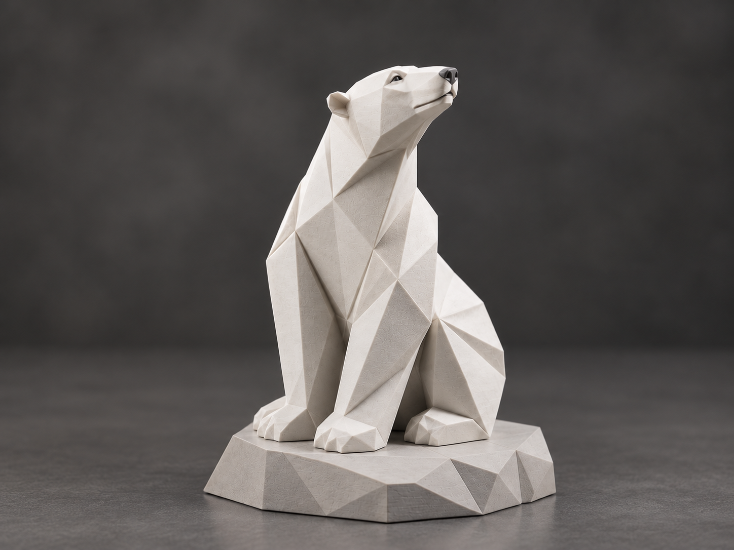 Modern Minimalist Low Poly Polar Bear Satue