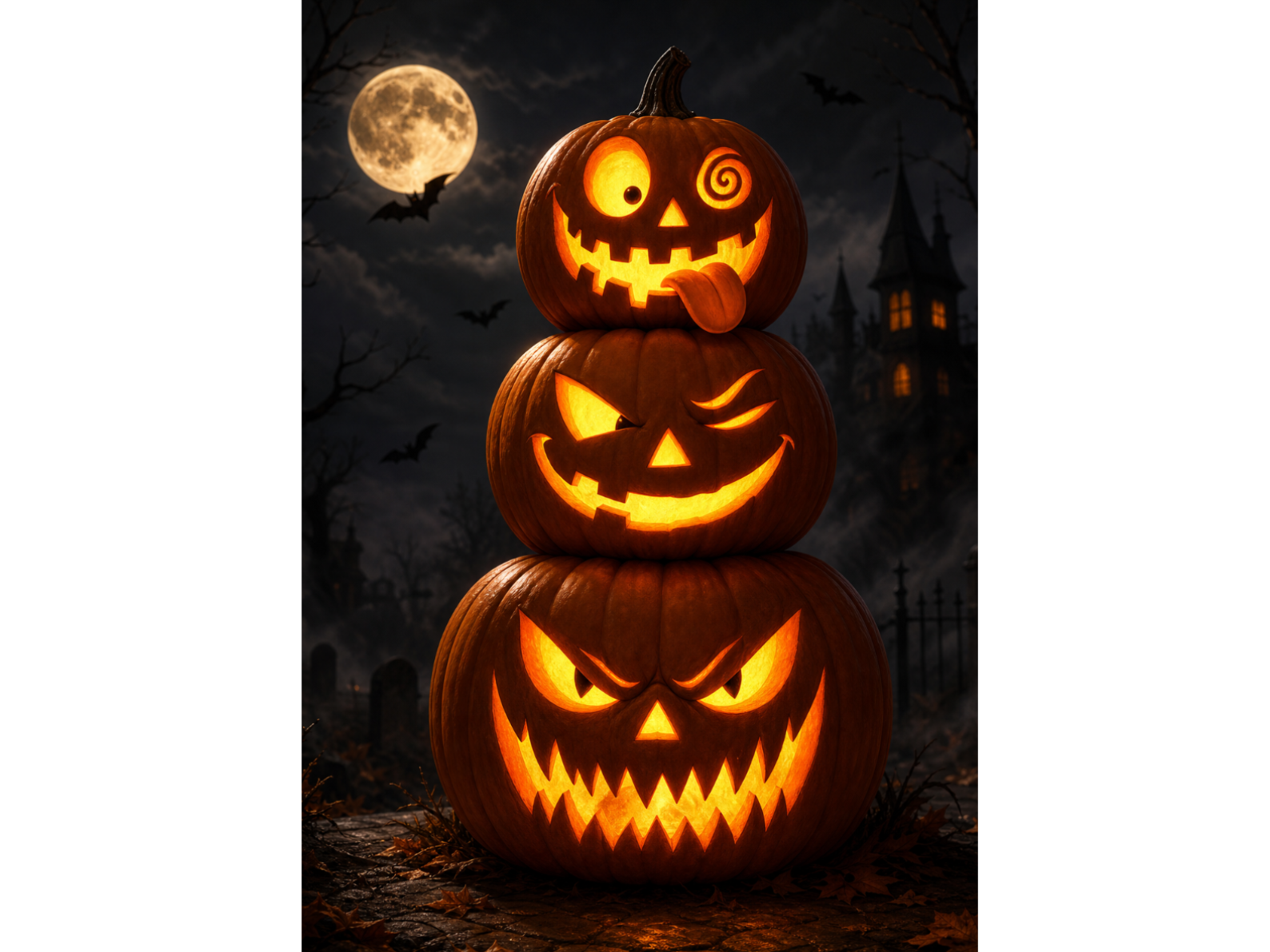 Spooky Kürbis Totem – Halloween Deko