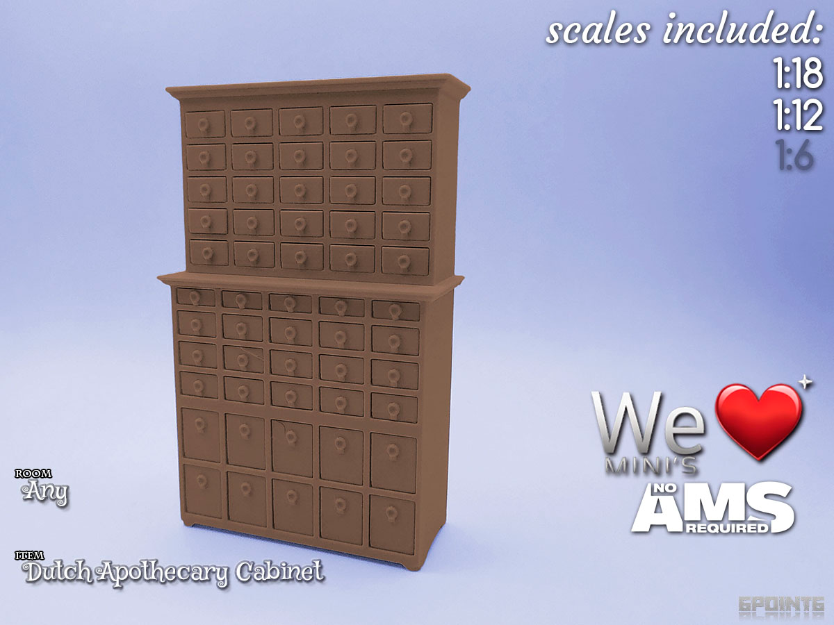 Dutch Apothecary Cabinet 1:12 1:18