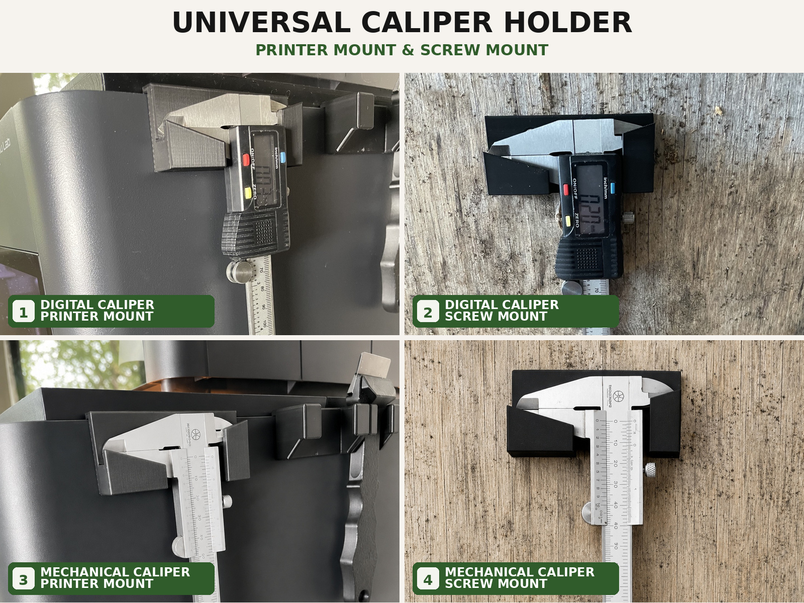 Universal Caliper Holder – P1S & Screw Mount