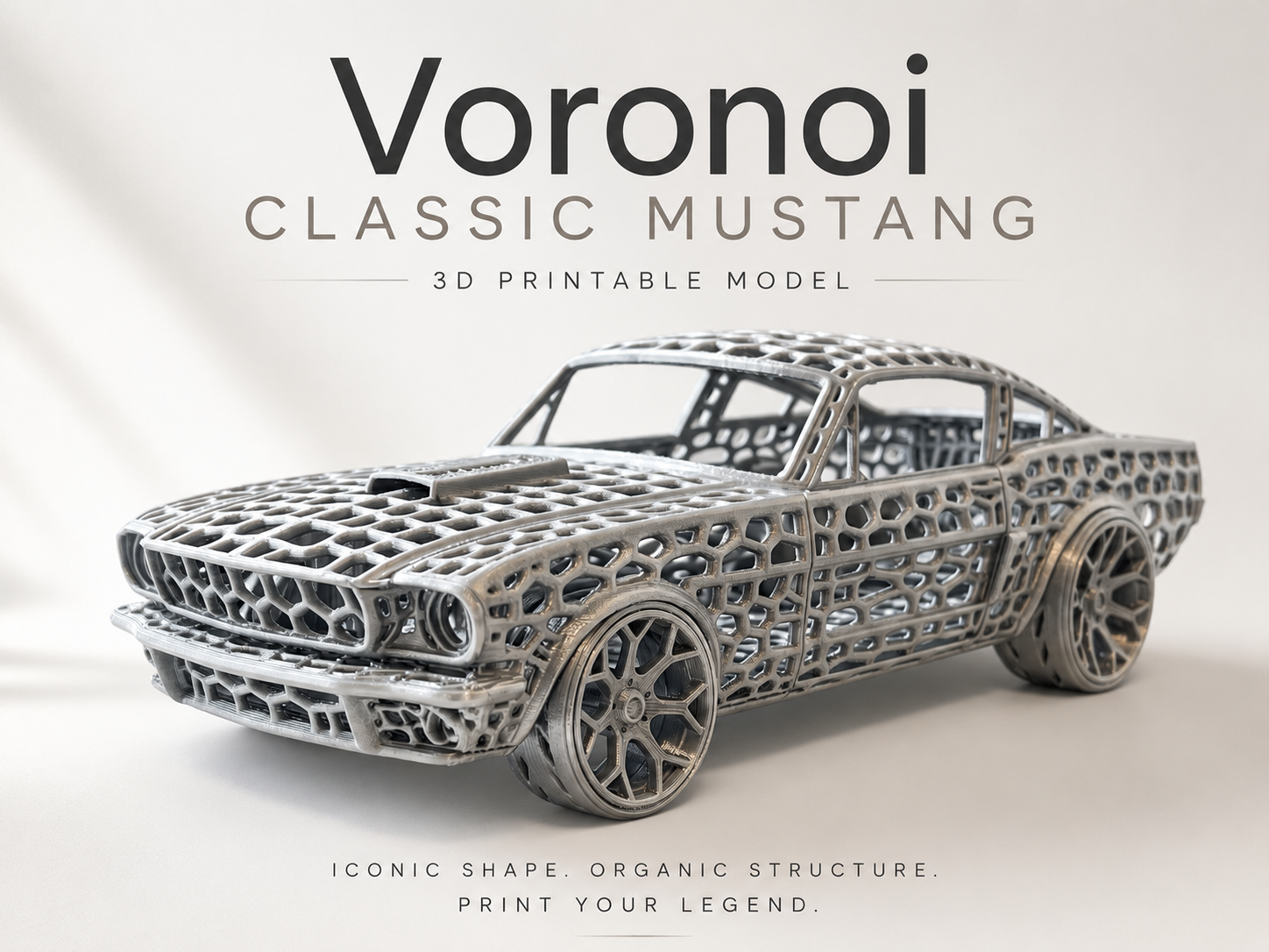Voronoi Classic Mustang – 3D Printable Car Model