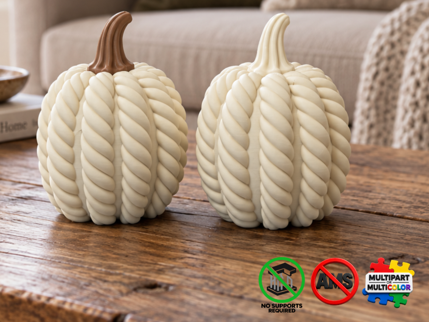 ROPE PUMPKIN LONG - MODERN HALLOWEEN DECO / AUTUMN