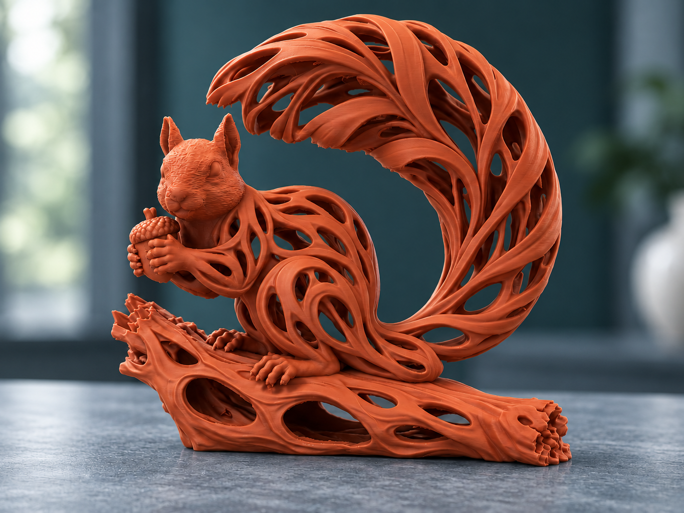 Flowing Lattice Squirrel – Woodland Sculpture