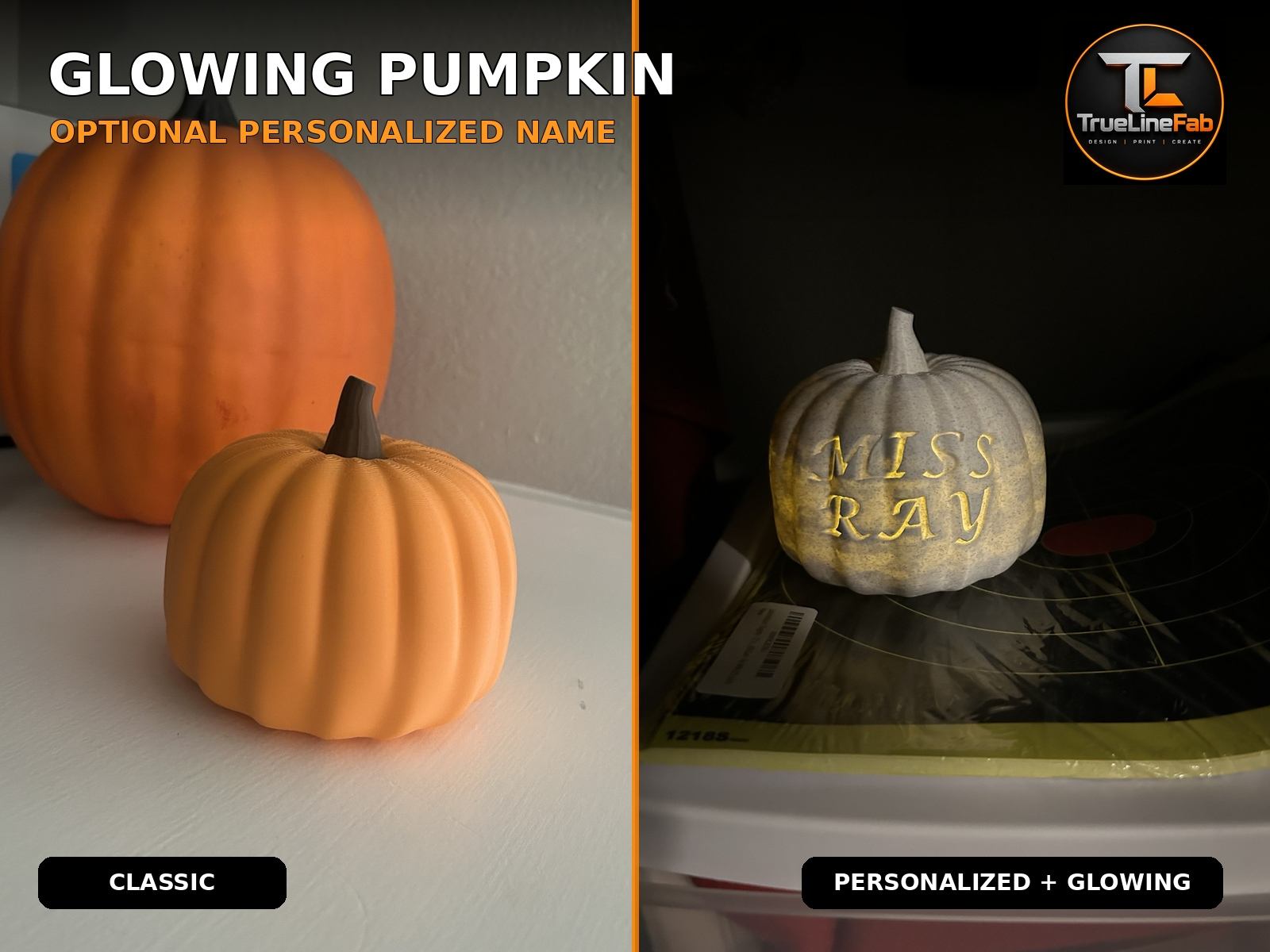 Glowing Pumpkin | Optional Personalized Name