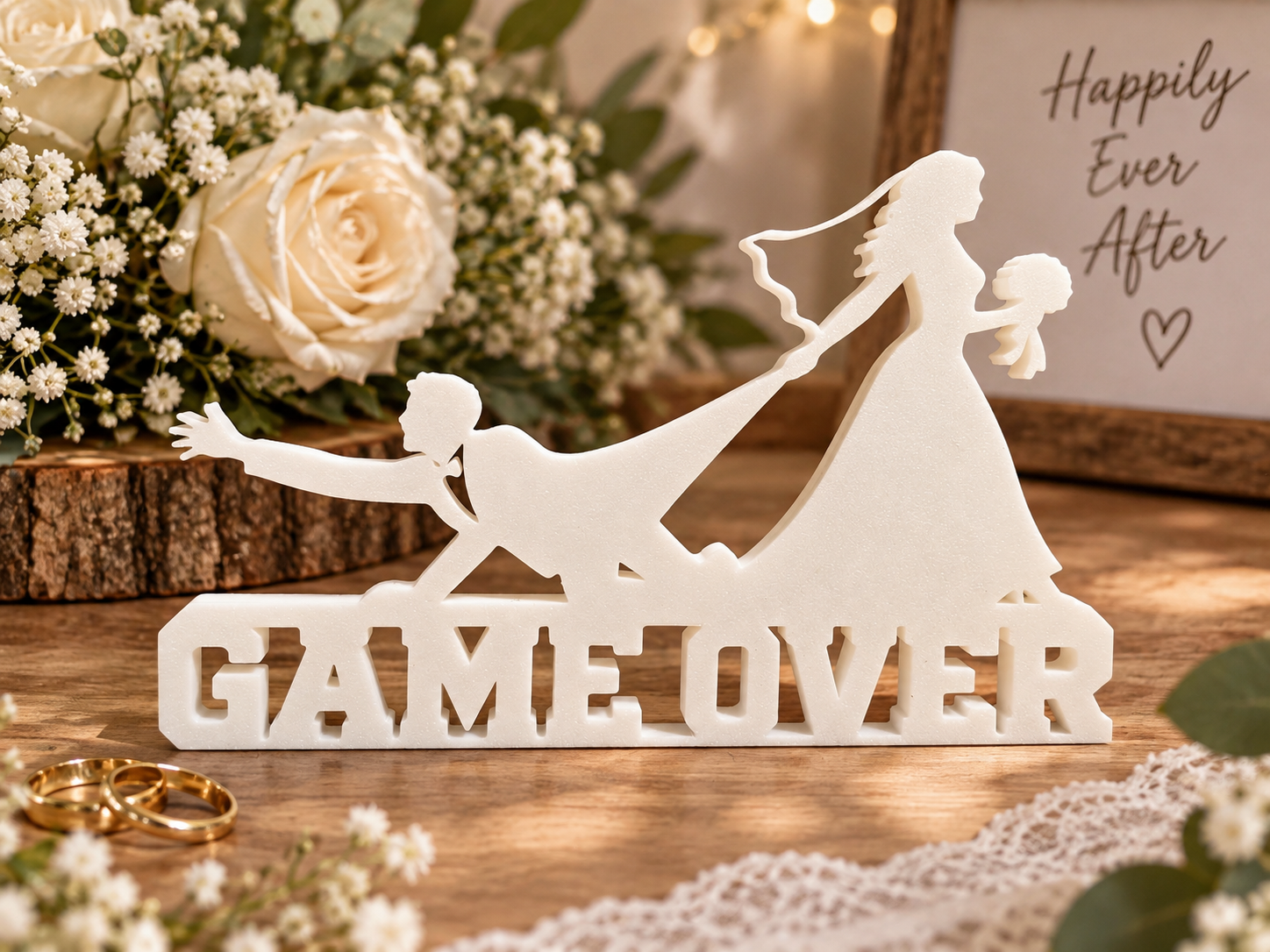 Game Over Wedding Topper Display