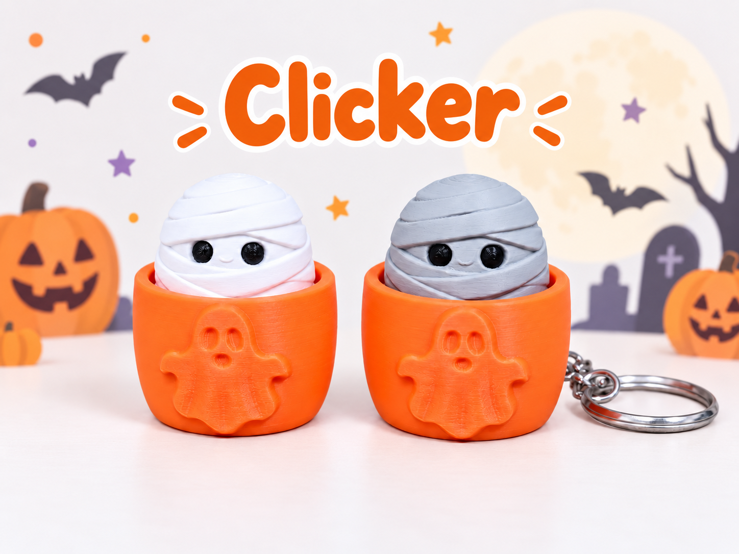 Mummy Bandage Clicker Keychain