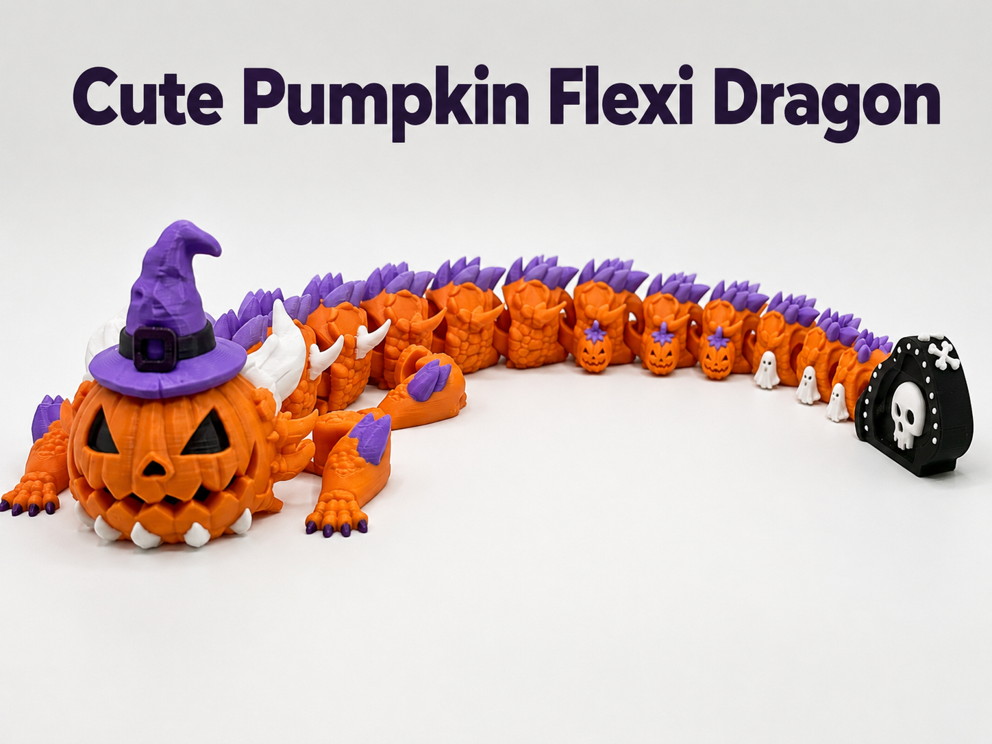 Cute Pumpkin Flexi Dragon – Halloween Toy
