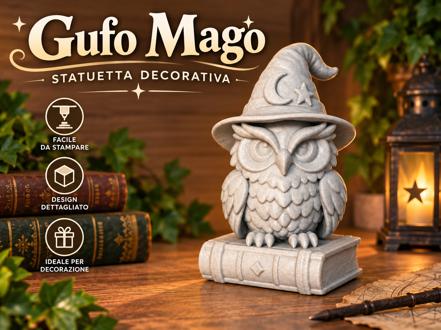 Gufo Mago – Statuetta Decorativa