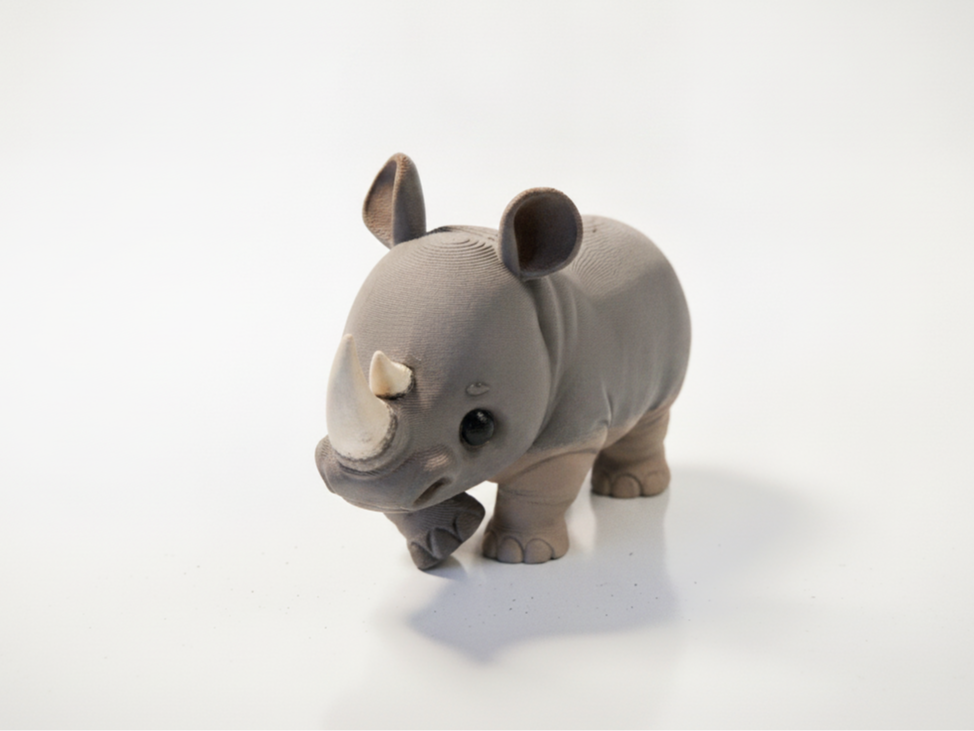 Cute Baby Rhino Figurine Animal 3D Printable
