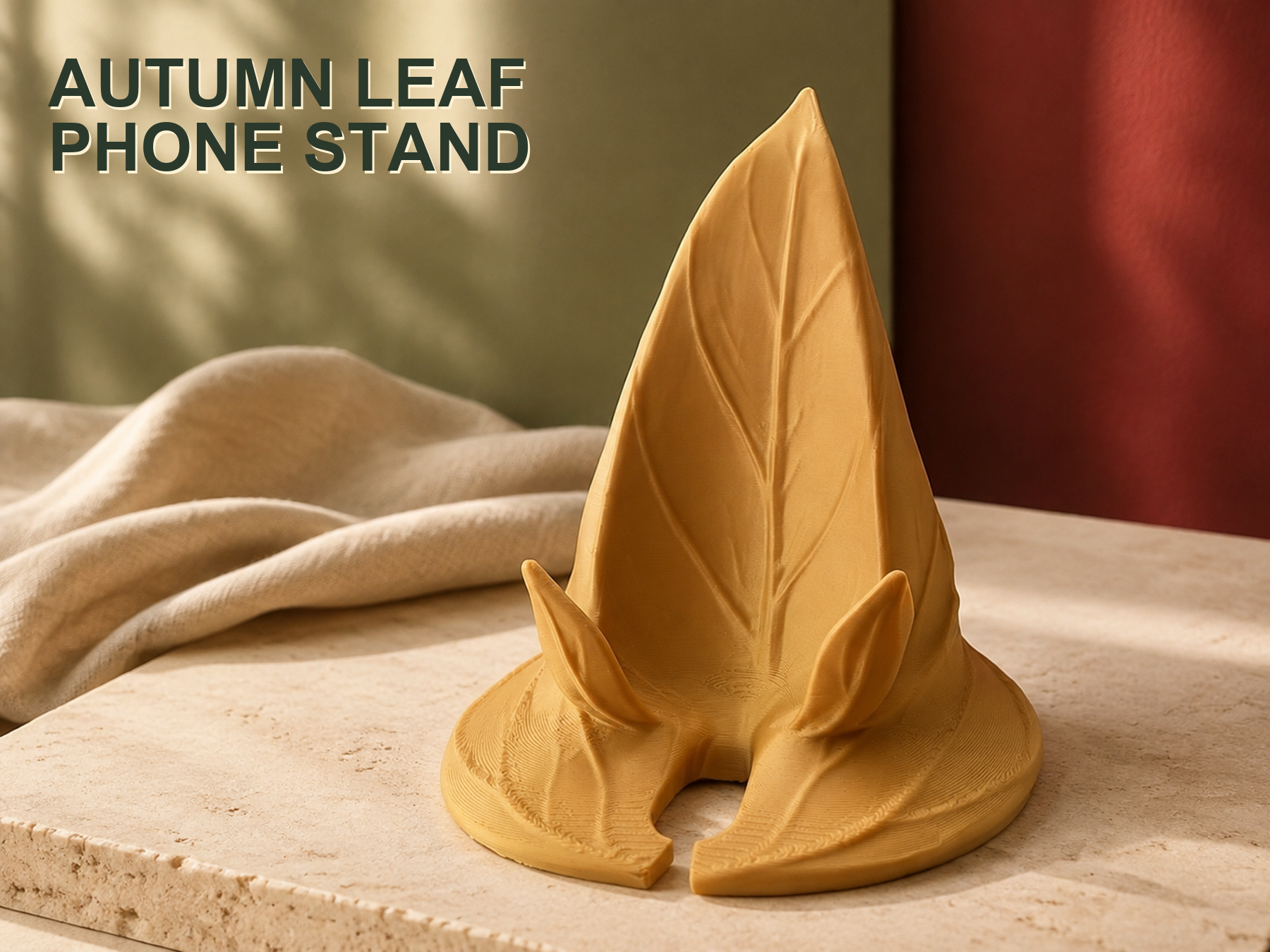Autumn Leaf Phone Stand | Fall Desk Decor