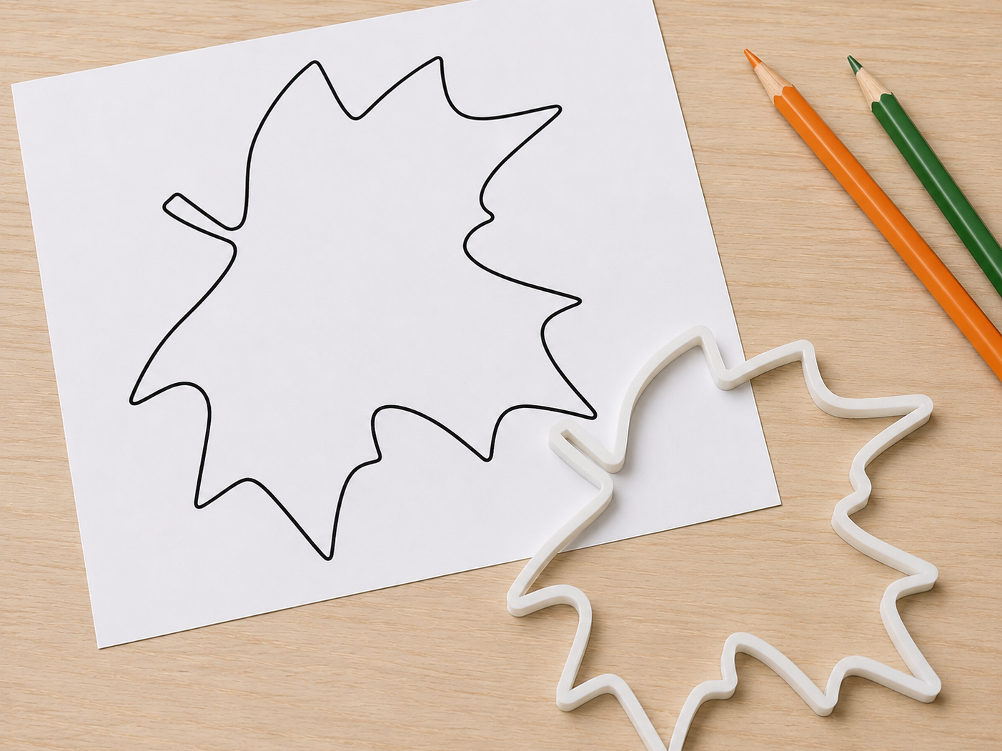 Maple Leaf Stencil 3D Printed Drawing Template