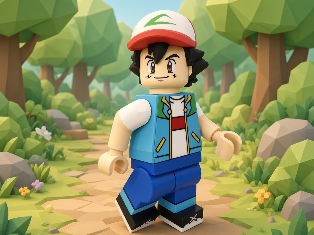 SATOSHI POKEMON BIG BRICK TRAINER ASH KETCHUM
