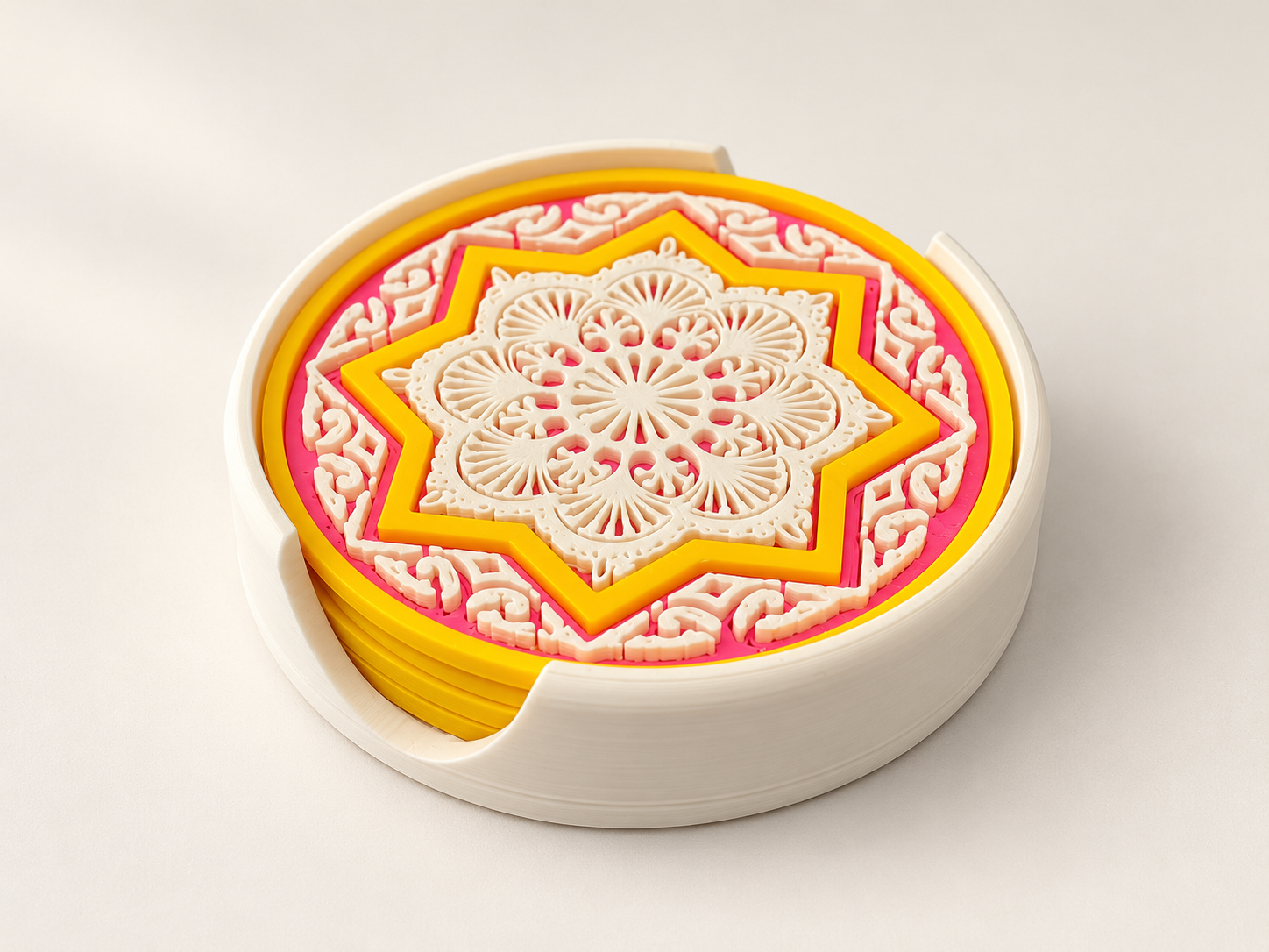Patterned Coaster Set – 4-Pack Decorative Mug Mat