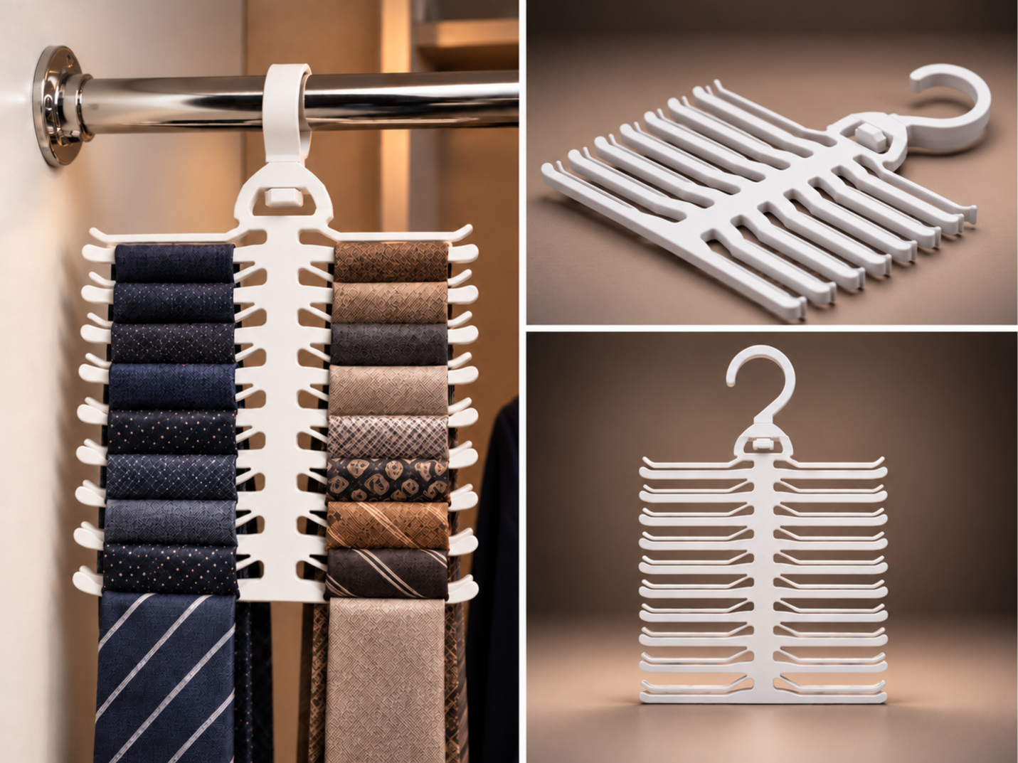 Rotating 16-Tie Hanger - Space Saver - Organizer