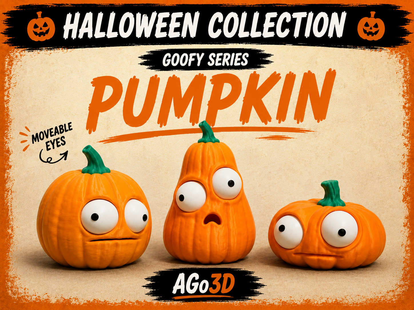 Goofy seriesβ PUMPKIN Movable Eyes NOAMS HALLOWEEN