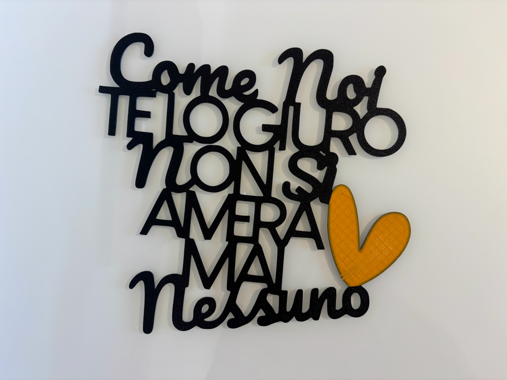 Decorazione da parete frase canzone amore