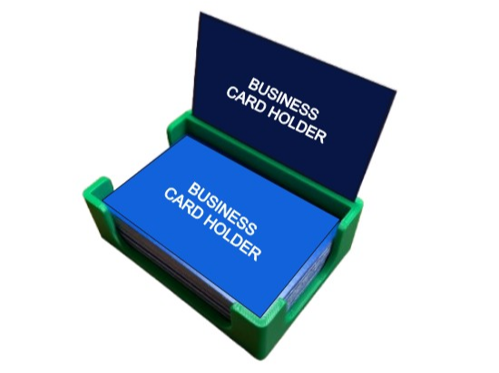Business card holder with display slot
