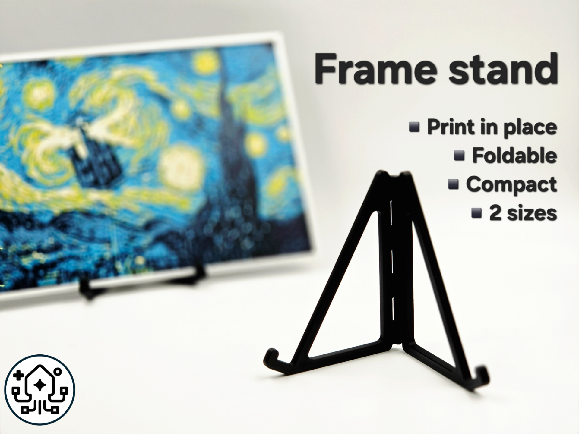 Print-in-Place Foldable Frame Stand