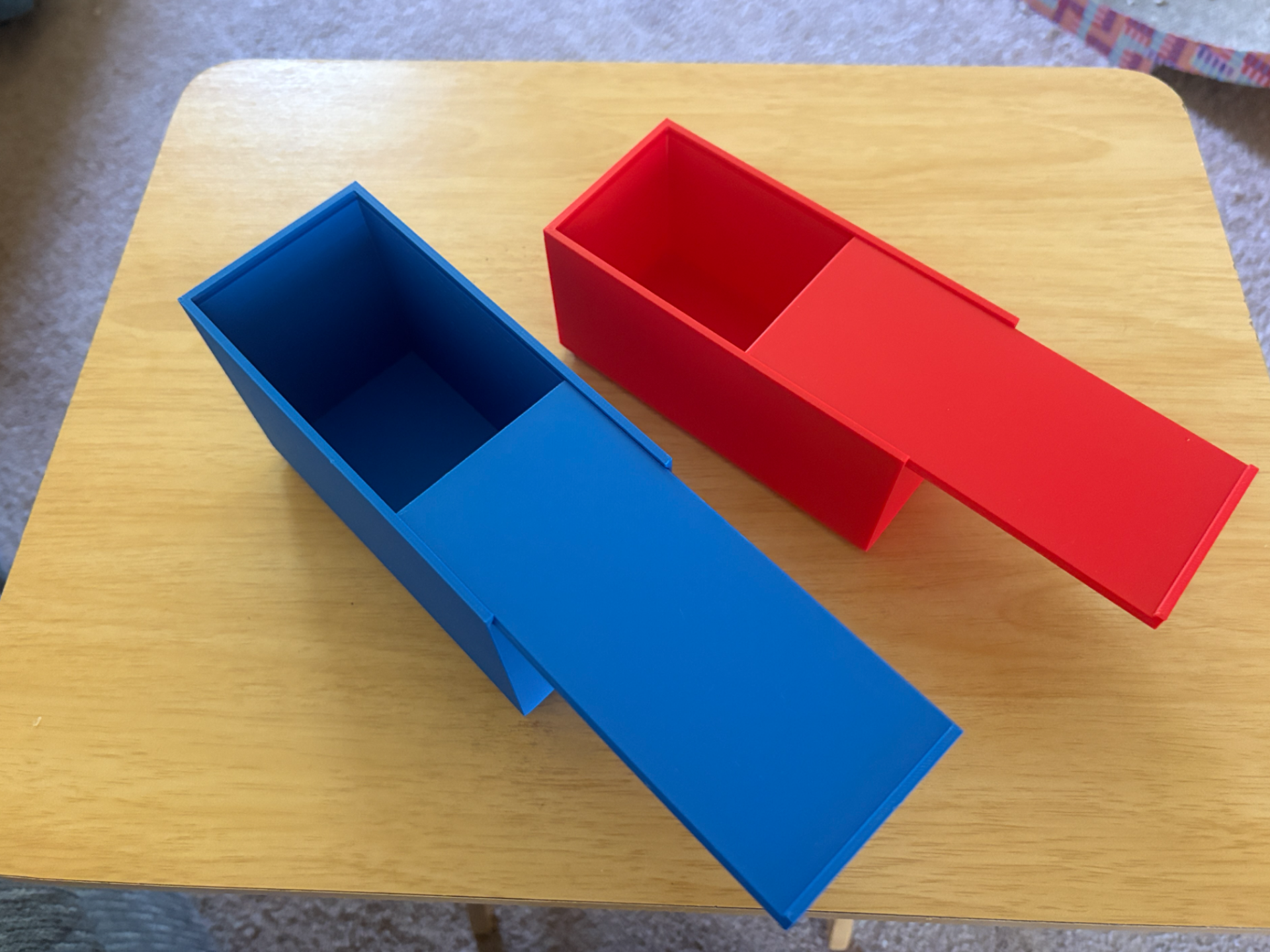 Stackable slide boxes.  By request.