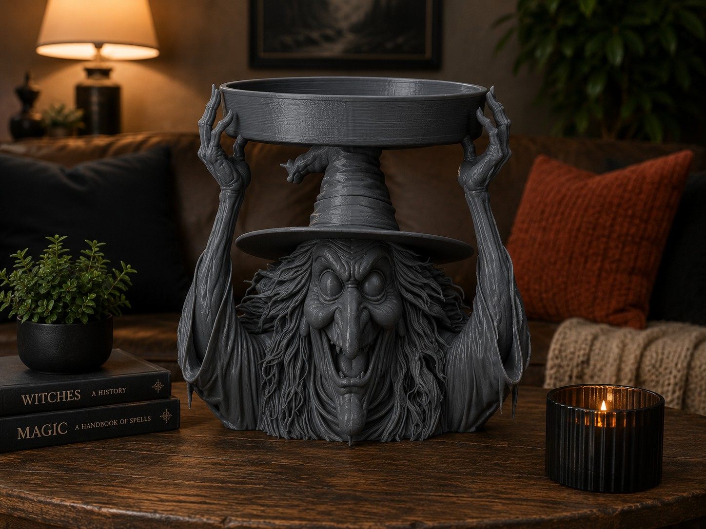 Witch 3-Wick Candle Holder