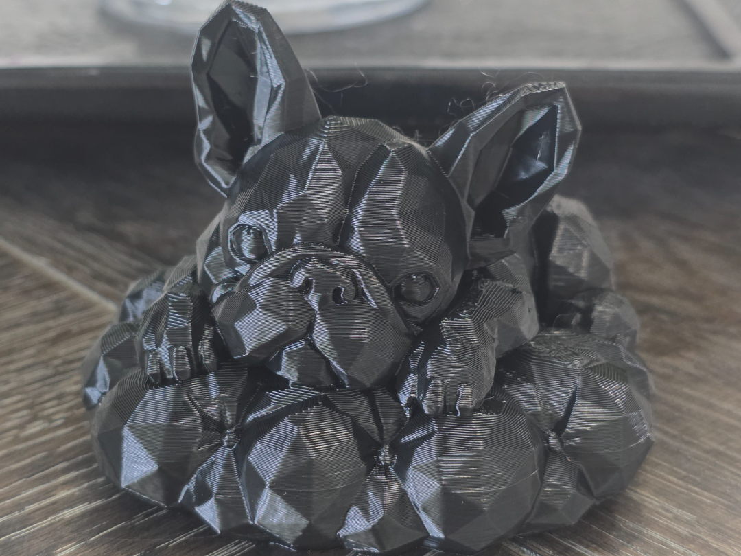 Low Poly Frenchie Dog on Tufted Pillow