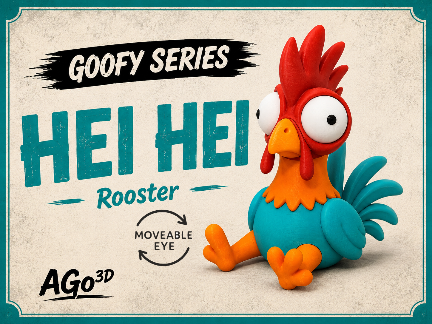 Goofy series – HEI HEI ROOSTER Movable Eyes NO AMS