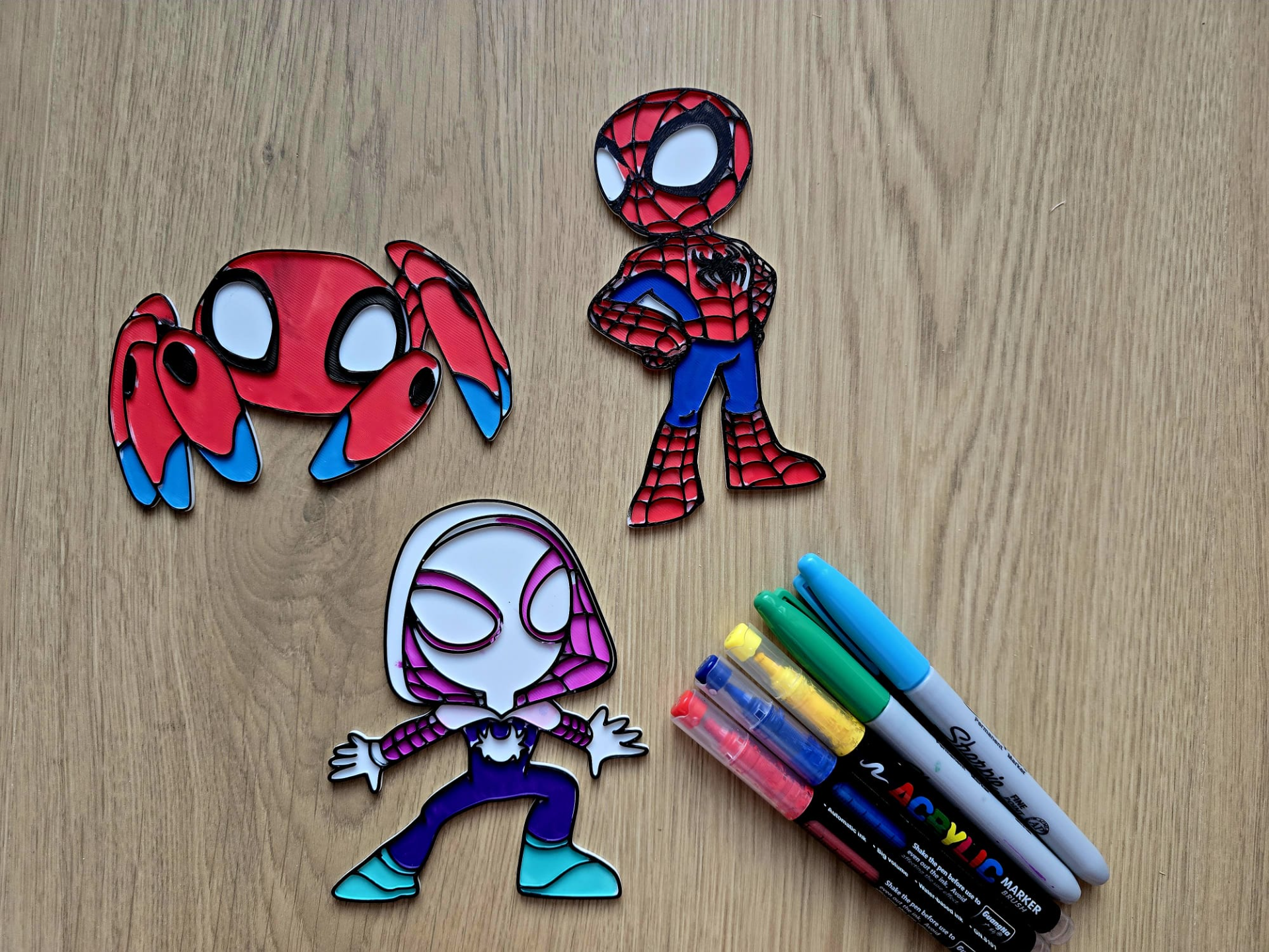 Spiderman Spidey Gwen Spider DIY Coloring Craft