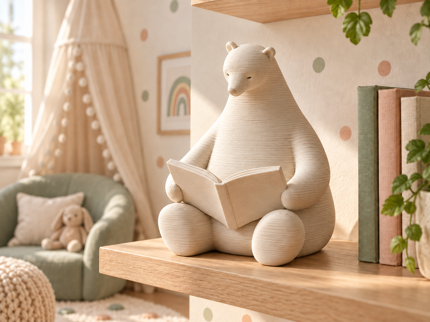 Reading Bear – Scandinavian-Inspired Decor