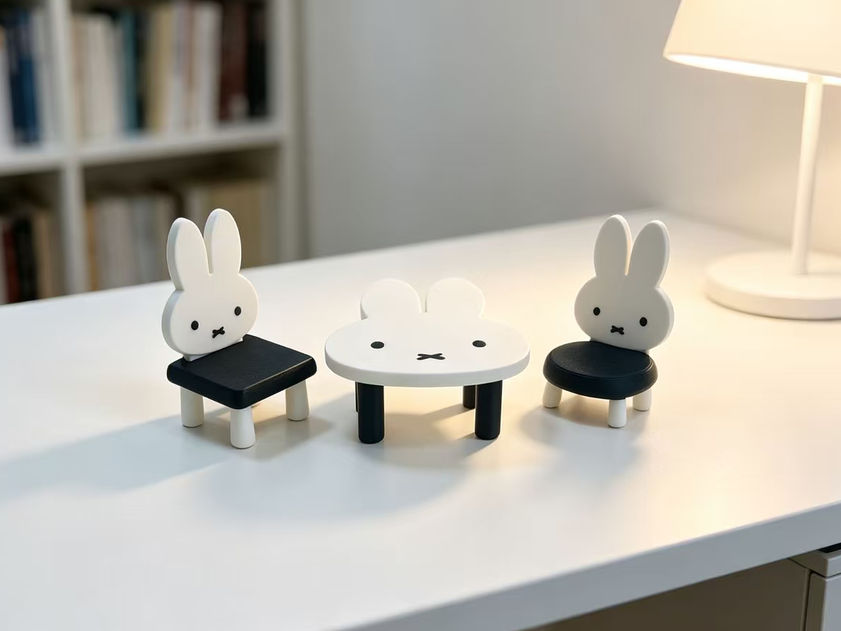 迷你微缩米菲兔桌椅家具
