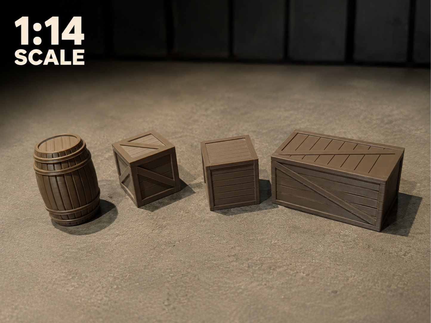 Shipping Crates & Barrel - 1:14 Scale