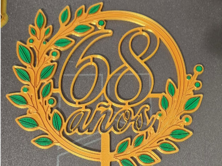 Topper cake 68 años