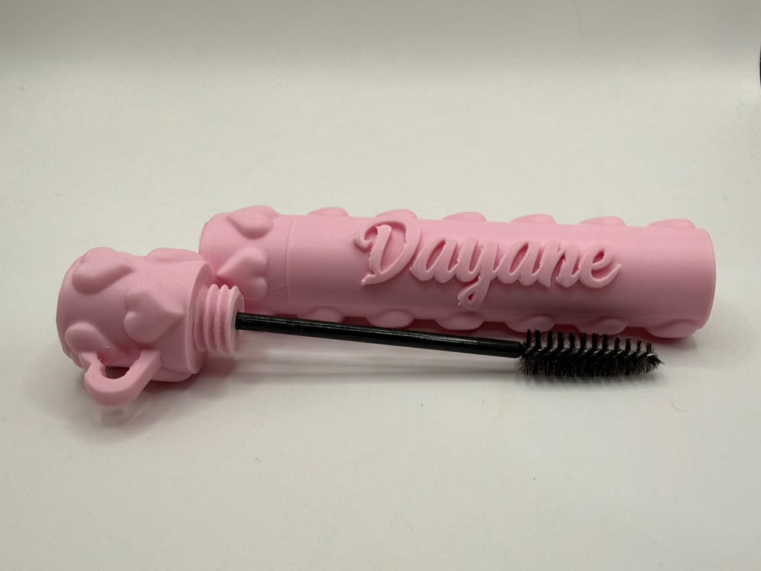Customizable Mascara / Lash Spoolie Case Keychain