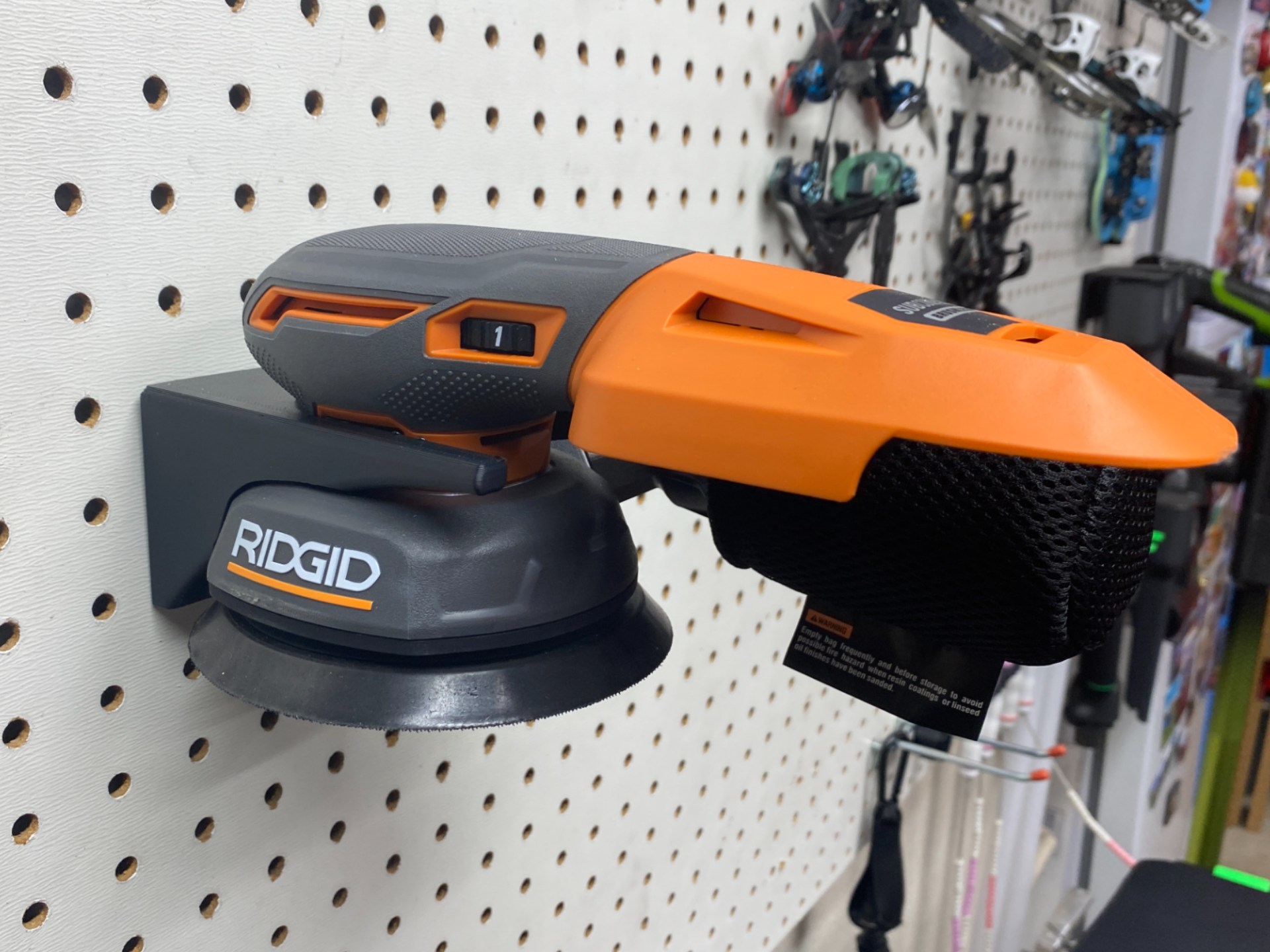 Ridgid 18v Random Orbit Sander Pegboard Mount