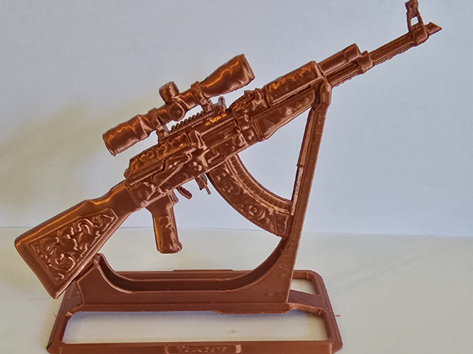 AK-47 Tactical Rifle with Scope Display Stand