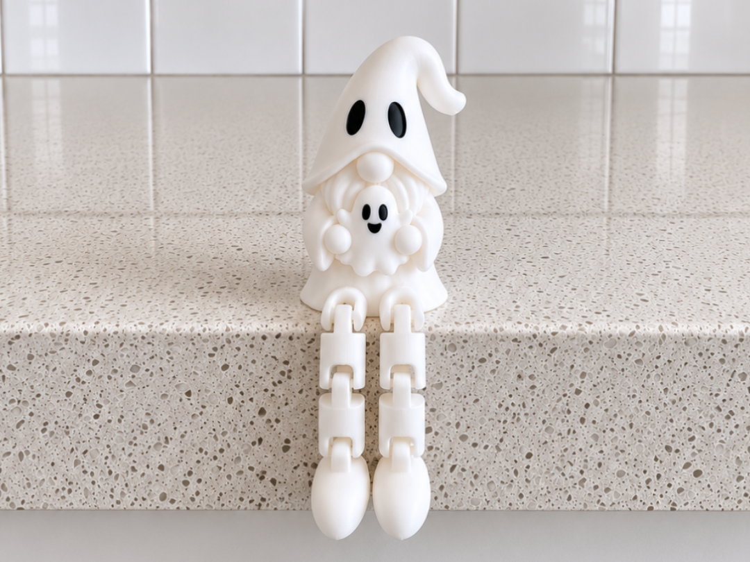 Ghost Gnome Dangly Legs | Halloween Shelf Sitter