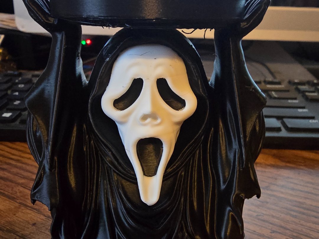 Ghost face statue