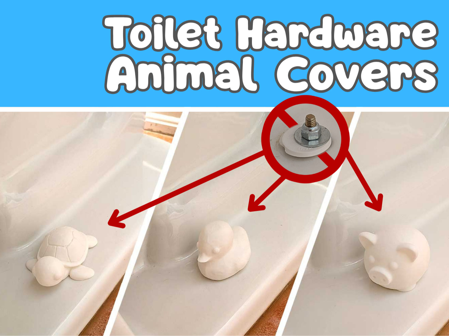 Toilet Hardware Animal Covers - Pig Turtle Duck