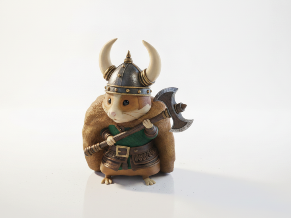 Viking Hamster Figurine Fantasy 3D Printable