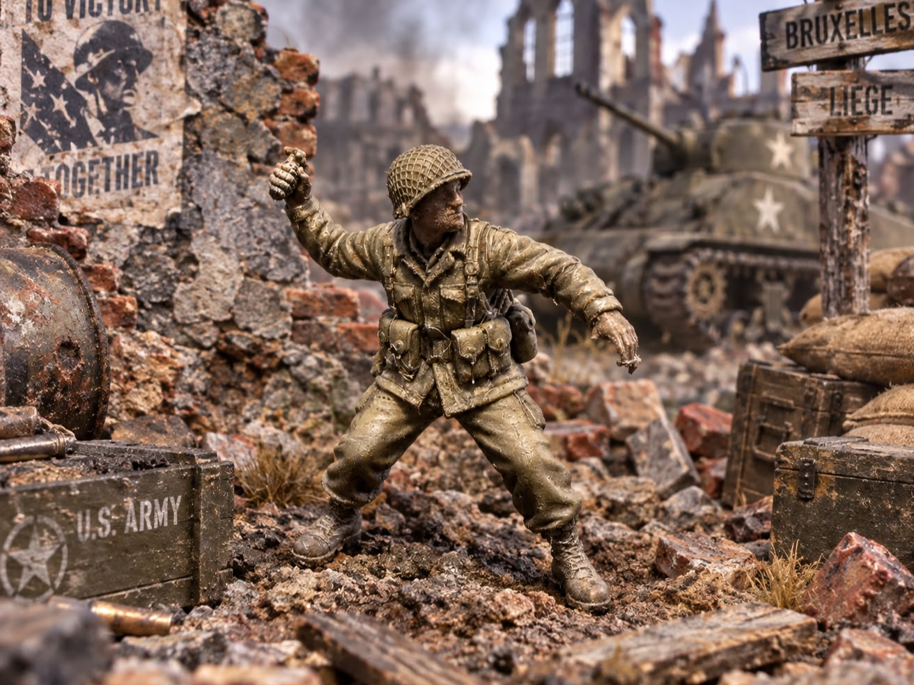 WW2 Soldat mit Granate 1:35