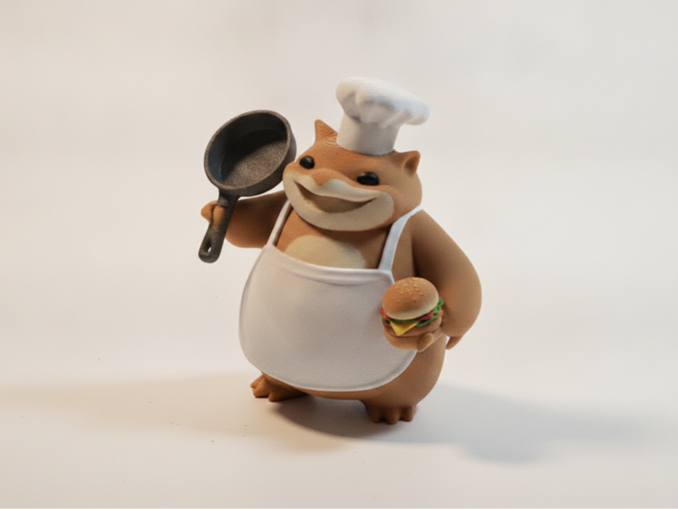 Chef Shiba Inu Dog Cooking Figure